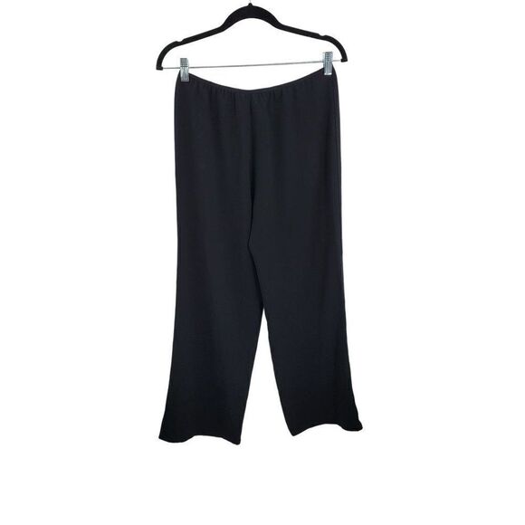 Anne Klein High-rise Wide Leg Dress Pants S Black Elastic Waist Cocktail Evening - Picture 5 of 12